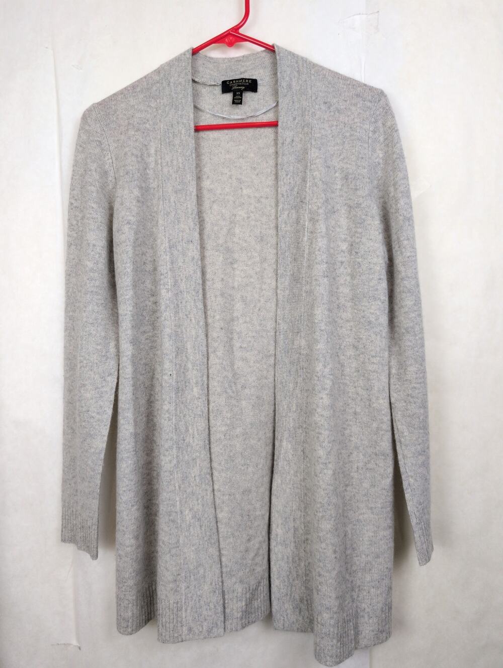 Charter Club grey cashmere cardigan sweater Size XS Minimal Preppy Luxe Classic